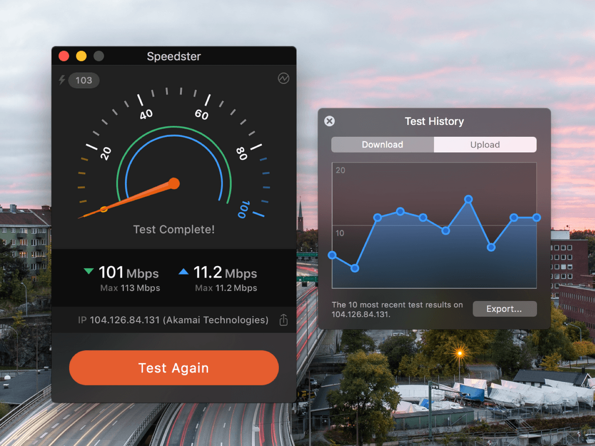 Speedster interface design (macOS).